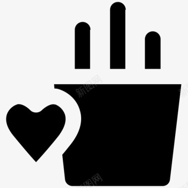 热气腾腾的咖啡爱情和浪漫大胆的固体图标图标