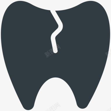 牙齿图标牙齿开裂医学健康酷标图标图标