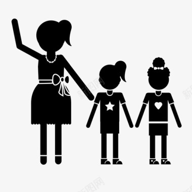 妈妈抱着孩子单亲妈妈团结坚强图标图标