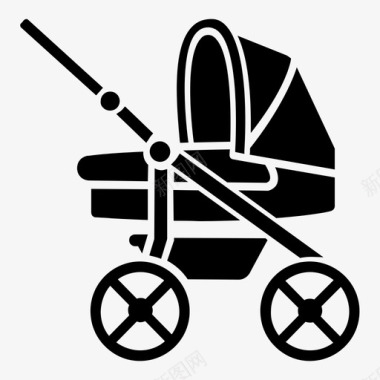 婴儿用品素材婴儿车车厢盖子图标图标