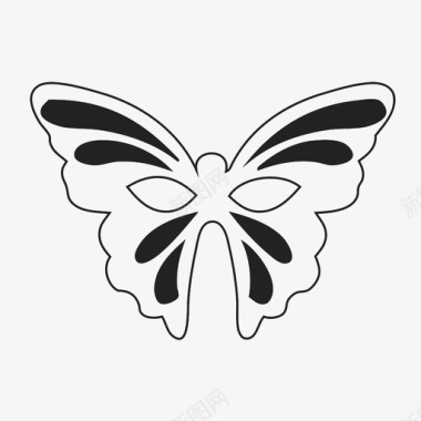 嘉年华面具蝴蝶庆典图标图标