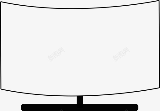曲面电视显示器电视机图标图标