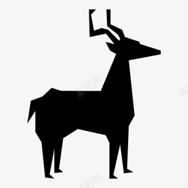 麋鹿拉车鹿皮驯鹿图标图标