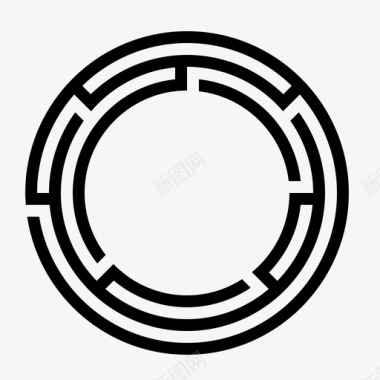路迷宫形状圆形图标图标