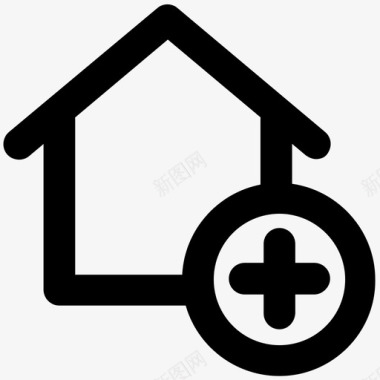房屋建筑和家具加粗线条图标图标