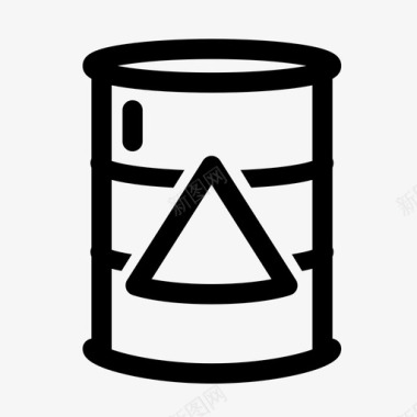 黑色圆柱桶机油桶桶辊油图标图标