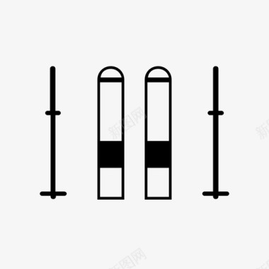 滑雪比赛标志滑雪板物品材料图标图标