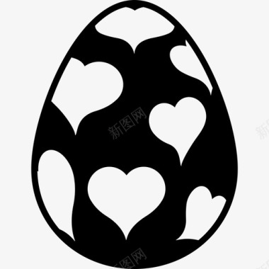 复活节彩蛋带心形图案的复活节彩蛋食品复活节彩蛋图标图标