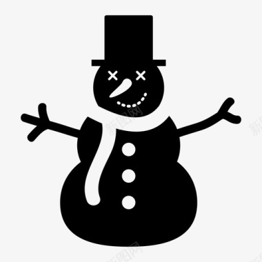 冬天的雪人雪人纽扣胡萝卜图标图标