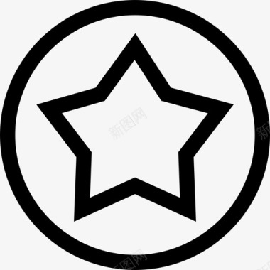 圆的星的轮廓形状灯塔图标图标