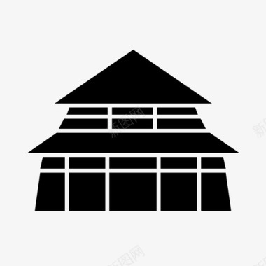 古代木桶佛寺古代建筑图标图标