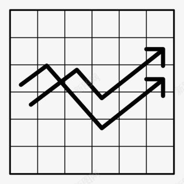 电脑图信息折线图趋势统计图标图标