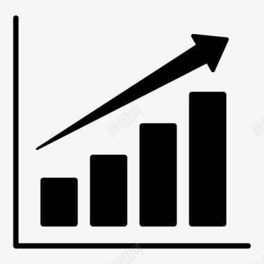 上升条形图统计科学图标图标