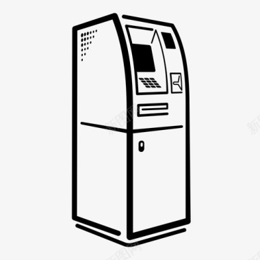 银行取款机自动取款机银行自动柜员机图标图标
