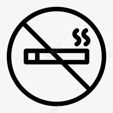 禁止吸烟标志牌限制区图标图标