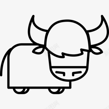 公牛卡通变种动物几笔图标图标