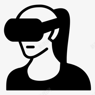 3d虚拟现实眼镜戴虚拟现实图标图标
