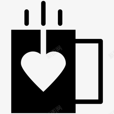 心形符号咖啡约会情人节摩卡图标图标