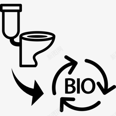 污水排污污水到生物群能源图标图标