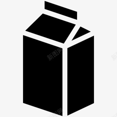 萌萌牛奶盒牛奶盒早餐钙图标图标