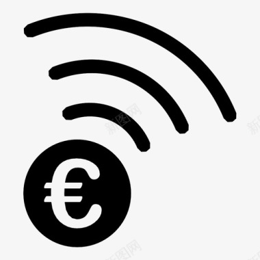 欧元公告wifi无线电信号图标图标