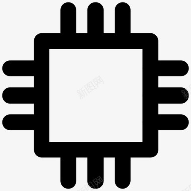 标识位置图标处理器芯片开发粗体线条图标图标