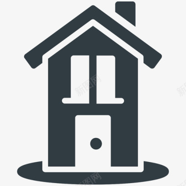 农场小屋小屋房地产酷标图标图标