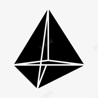 三角形三维块图标图标