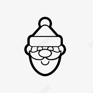 圣诞公公的胡子圣诞老人小胡子面具图标图标