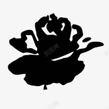 水彩玫瑰图标图标