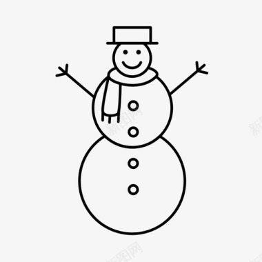 雪人雪球雕塑图标图标
