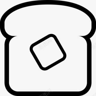 棕色面包面包片早餐图标图标