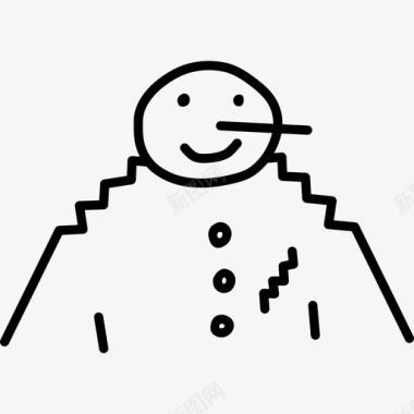冬天的雪人雪人滚烟斗图标图标