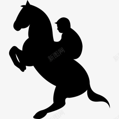 带骑师的站立马动物马2图标图标