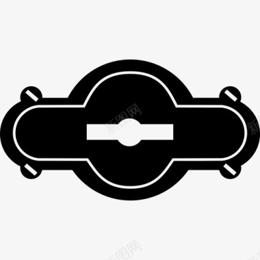 钥匙孔在黑色圆形水平形状形状钥匙孔图标图标