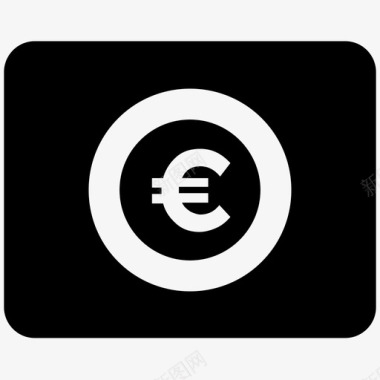 欧元纸币商业黑体图标图标