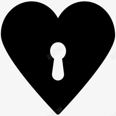 炫酷心形心形钥匙秘密情感心形钥匙槽图标图标