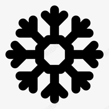 白色雪花雪花圣诞水晶图标图标