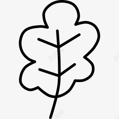 橡树叶感恩节植物图标图标