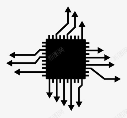 存储微芯片核心存储器技术图标图标