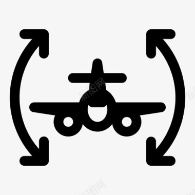 飞行员航空特技翻滚特技旋转图标图标