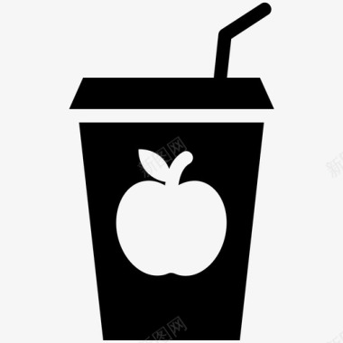 苹果汁吸管健康果汁图标图标