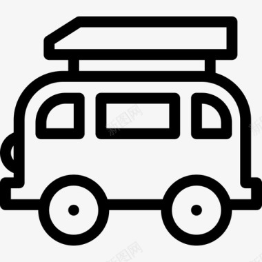 露营车良好的弧度漂亮的巴士图标图标