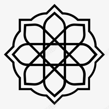 寒食节装饰图案阿拉伯花纹补充装饰图标图标