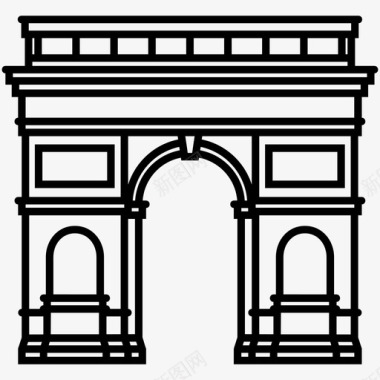 巴黎风光凯旋门旅游寺庙图标图标