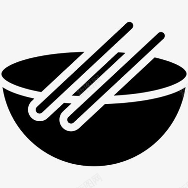 logo碗和筷子广东风格粉丝图标图标