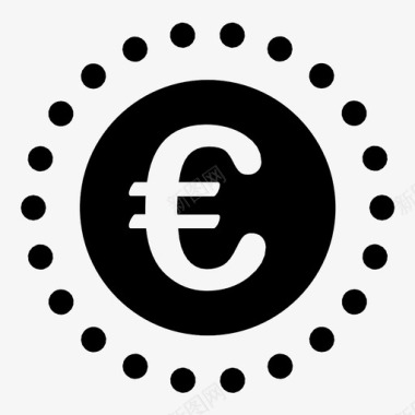 欧元硬币货币金属图标图标