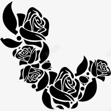 矢量装饰小花玫瑰大自然花朵的装饰品图标图标