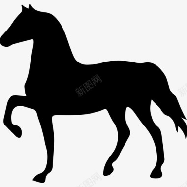 马黑色的形状朝左动物马3图标图标