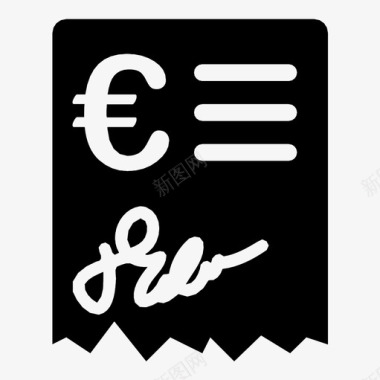国外标志欧元发票国外单据销售图标图标